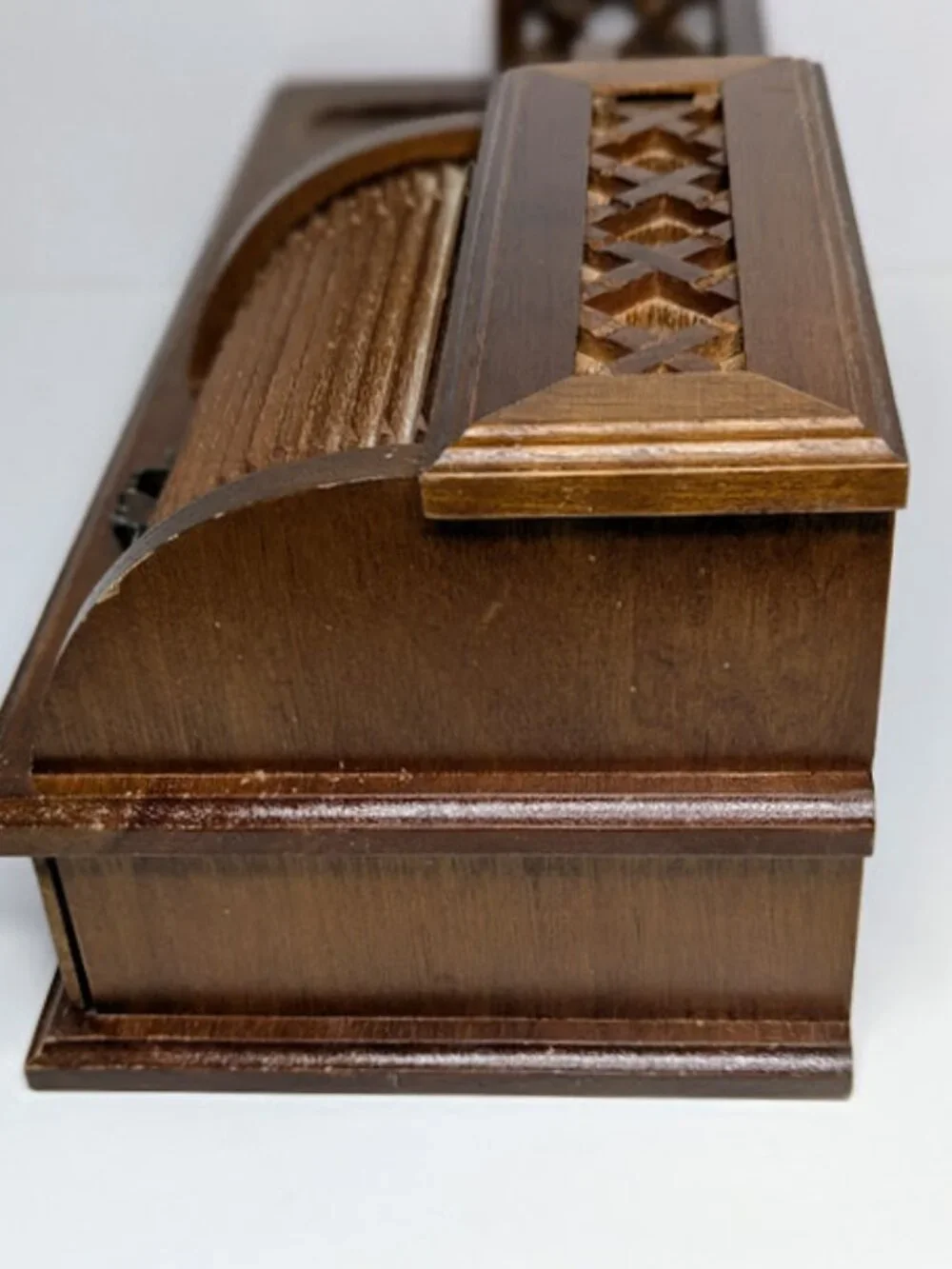 Vintage Wooden Roll Top Desk Valet Organizer